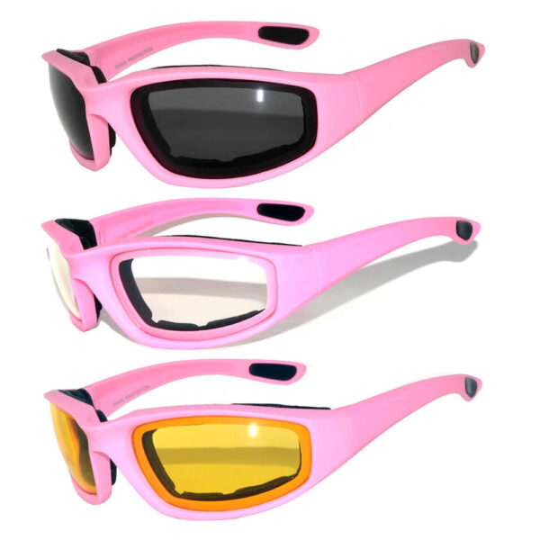 Motorcycle sunglasses pink mixed colors