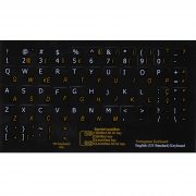 Portuguese English keyboard stickers non transparent black