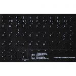 Portuguese traditional keyboard stickers non transparent black