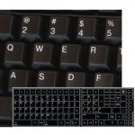Replacement key english us keyboard stickers black