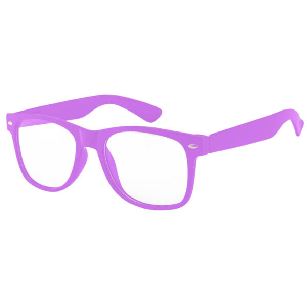 Purple Retro plastic glasses clear lens