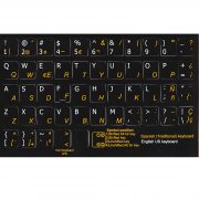 Spanish traditional - English keyboard labels black buy here