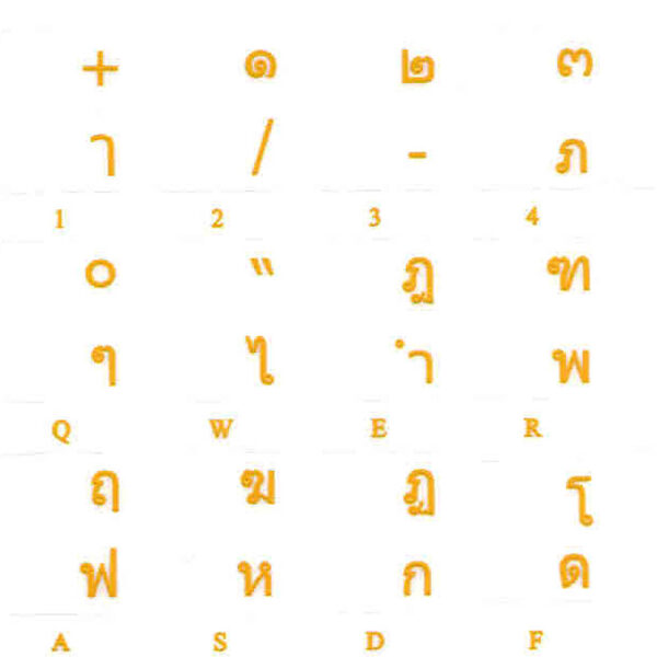 Thai keyboard sticker yellow