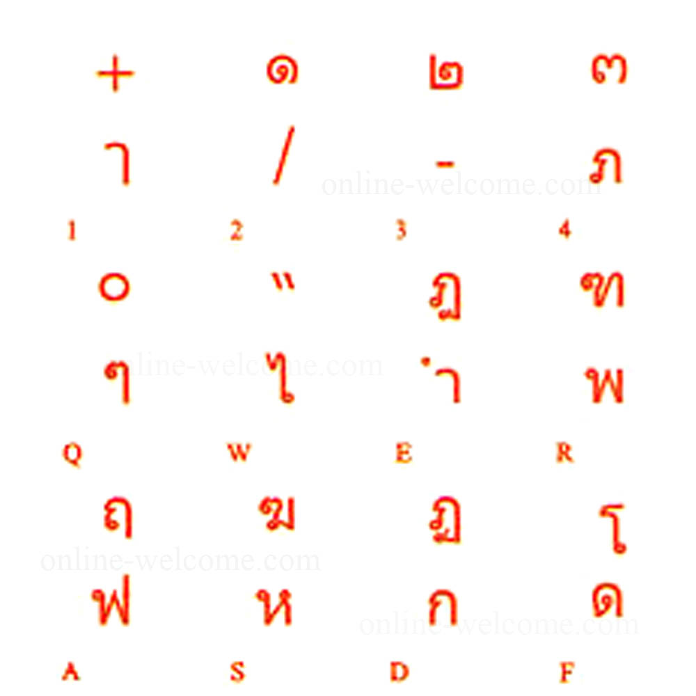 Thai keyboard stickers orange