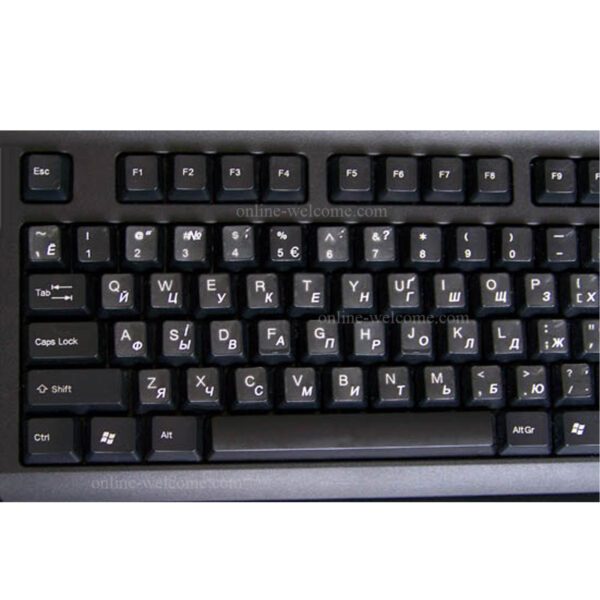 UKRAINIAN-RUSSIAN KEYBOARD STICKERS TRANSPARENT WHITE LETTERS | Online ...