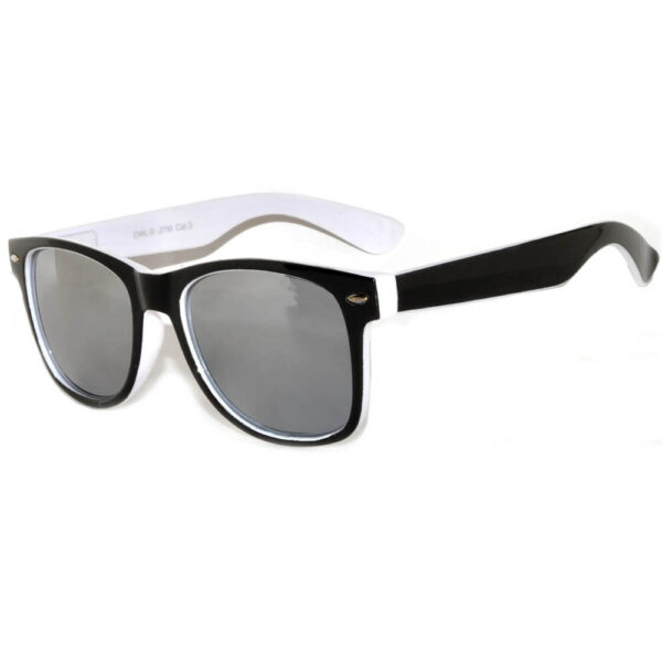 1 pair of Sunglasses 2 Tone Colored Mirror LensWhite