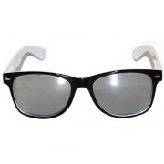 1 pair of Sunglasses 2 Tone Colored Mirror LensWhite