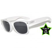 1 pair of Glow in the Dark Sunglasses Smoke Lens White