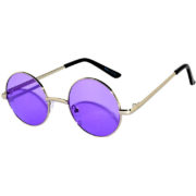 purple lens small round sunglasses metal