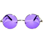 purple lens small round sunglasses metal