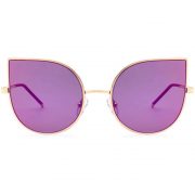 Women petal sunglasses gold frame purple mirror lens