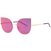 Women petal sunglasses gold frame purple mirror lens