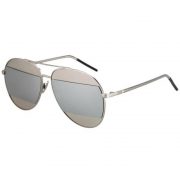 Women Metal Sunglasses Aviator Silver Frame Silver Mirror Lens