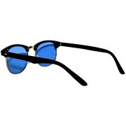 Half Frame Sunglasses Black/Silver Frame Blue Lens