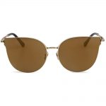 Women Metal Sunglasses Fashion Gold Frame Brown Mirror Lens 86010