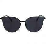 Women Metal Sunglasses Fashion Black Frame Smoke Lens 86010