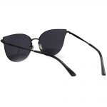 Women Metal Sunglasses Fashion Black Frame Smoke Lens 86010