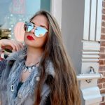 Women Metal Sunglasses Glamour Gold Frame Silver Mirror Lens