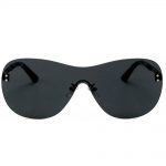 Women Metal Sunglasses Fashion Black Frame Smoke Lens