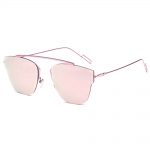 Sunglasses Womens Metal Fashion Pink Frame Pink Lens