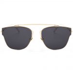 Sunglasses Womens Metal Fashion Gold Frame Dark/Blue Mirror Lens