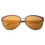 Sunglasses Womens Metal Fashion Gold Frame Brown Mirror Lens