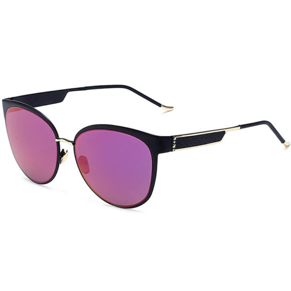 Sunglasses Womens Metal Fashion Gold Frame Purple Mirror Lens