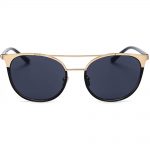 Sunglasses 86026 C1 Women's Metal Fashion Black/Gold Frame Smoke Lens