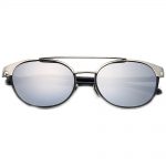 Sunglasses 86026 C2 Women's Metal Fashion Black/Silver Frame Silver Lens