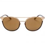 Sunglasses 86026 C3 Women's Metal Fashion Gold/Leopard Frame Brown Mirror Lens