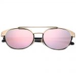 Sunglasses 86026 C4 Women's Metal Fashion Gold Frame Fire Mirror Lens