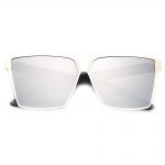 Sunglasses 86029 C1 Women's Metal Fashion Black/Silver Frame Silver Mirror Lens