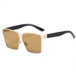 Sunglasses 86029 C1 Women's Metal Fashion Black/Gold Frame Silver Mirror Lens