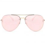 Sunglasses 86021 C3 Women's Metal Fashion Gold Frame Pink Mirror Lens