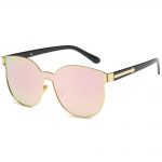 Sunglasses 86036 C4 Women's Metal Fashion Black/Gold Frame Fire Mirror Lens