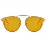 Sunglasses 86046 C3 Women's Metal Round Fashion Gold Frame Brown Mirror Lens