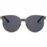 Sunglasses 86036 C5 Women's Metal Fashion Black/Gold Frame Smoke Mirror Lens