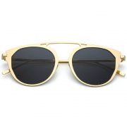 Sunglasses 86046 C1 Women's Metal Fashion Gold Frame Smoke Lens