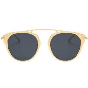 Sunglasses 86046 C1 Women's Metal Fashion Gold Frame Smoke Lens