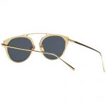 Sunglasses 86046 C1 Women's Metal Fashion Gold Frame Smoke Lens