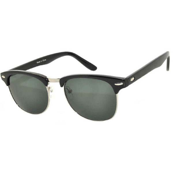 Half Frame Sunglasses Black Frame Smoke Lens