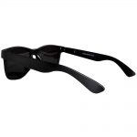 Sunglasses Flat Black Frame Blue Mirror Lens