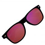 Sunglasses Flat Black Frame Purple Mirror Lens