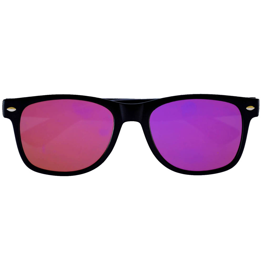 Owl ® Eyewear Sunglasses Flat Black Frame Purple Mirror