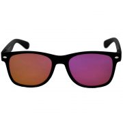 Sunglasses Flat Black Frame Purple Mirror Lens