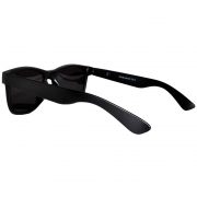 Sunglasses Flat Black Frame Purple Mirror Lens