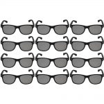 Sunglasses Flat Black Frame Silver Mirror Lens