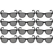 Sunglasses Flat Black Frame Silver Mirror Lens