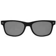 Sunglasses Flat Black Frame Silver Mirror Lens