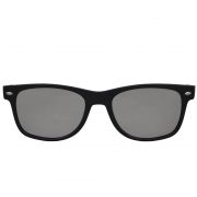 Sunglasses Flat Black Frame Silver Mirror Lens